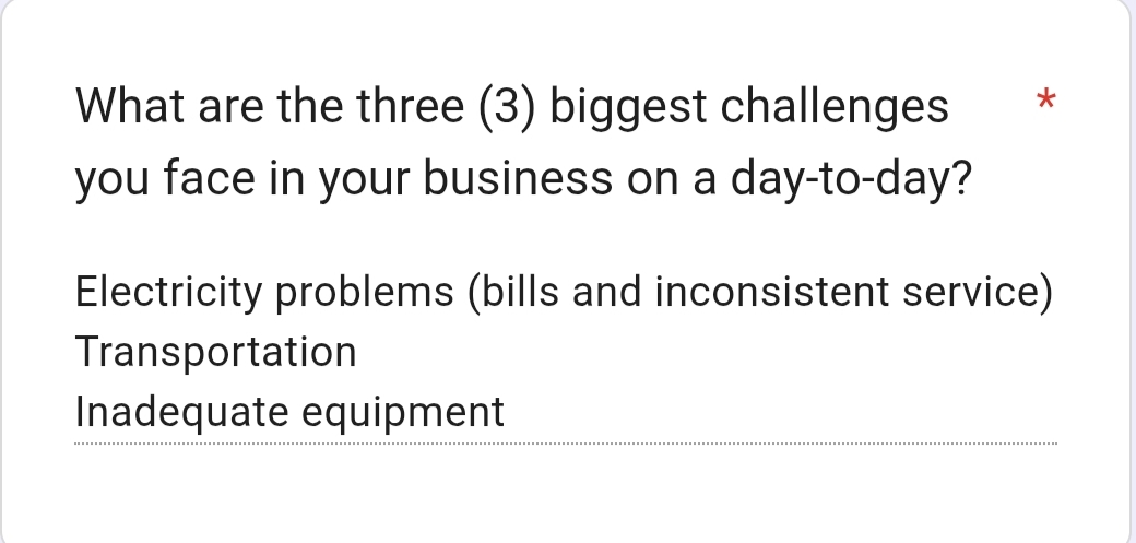 Survey response on institutional support 5