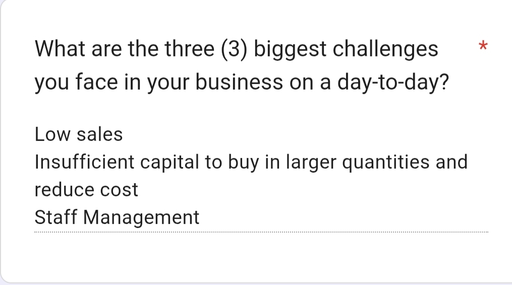 Survey response 2